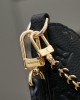 LV M12930 Boulogne black all leather embossed chain bag