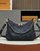 LV M12930 Boulogne black all leather embossed chain bag