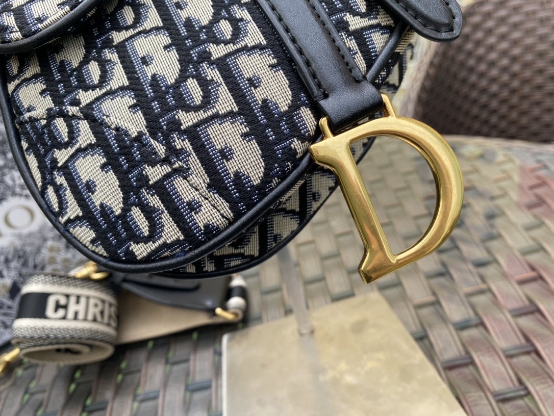 DIOR Mini Saddle Bag with Strap Blue | 0447