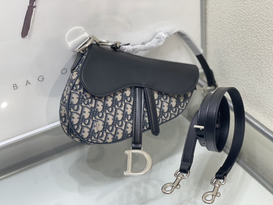 DIOR Saddle Bag with Strap Blue bigsize | 5528