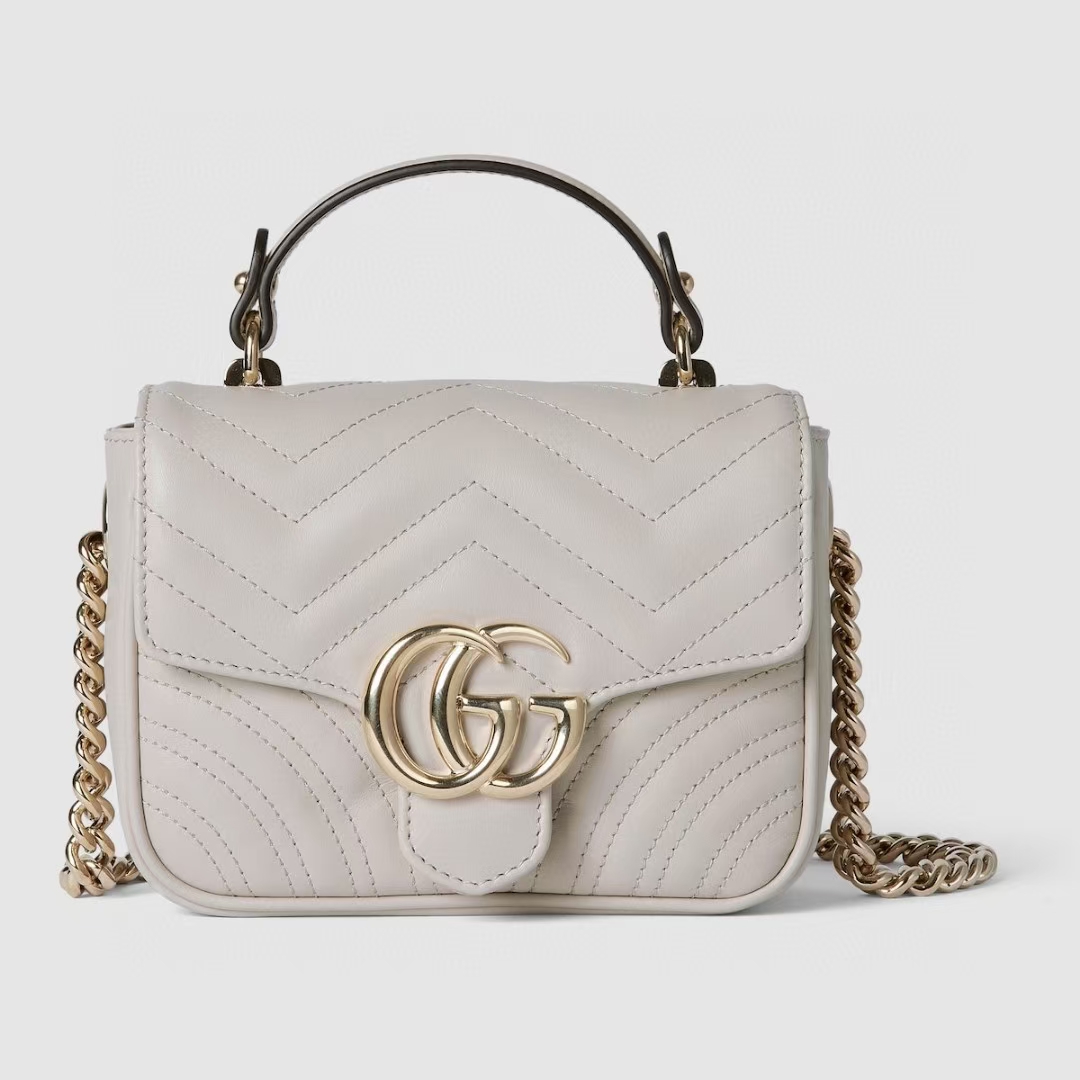 GG Marmont mini top handle bag   light grey  | 811238