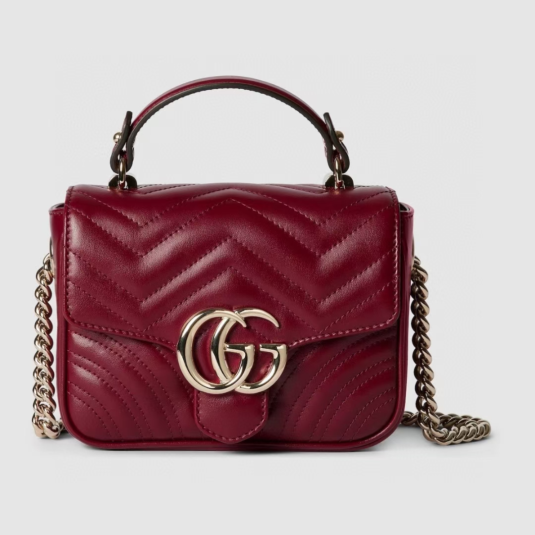 GG Marmont mini top handle bag  Rosso Ancora red  | 811238