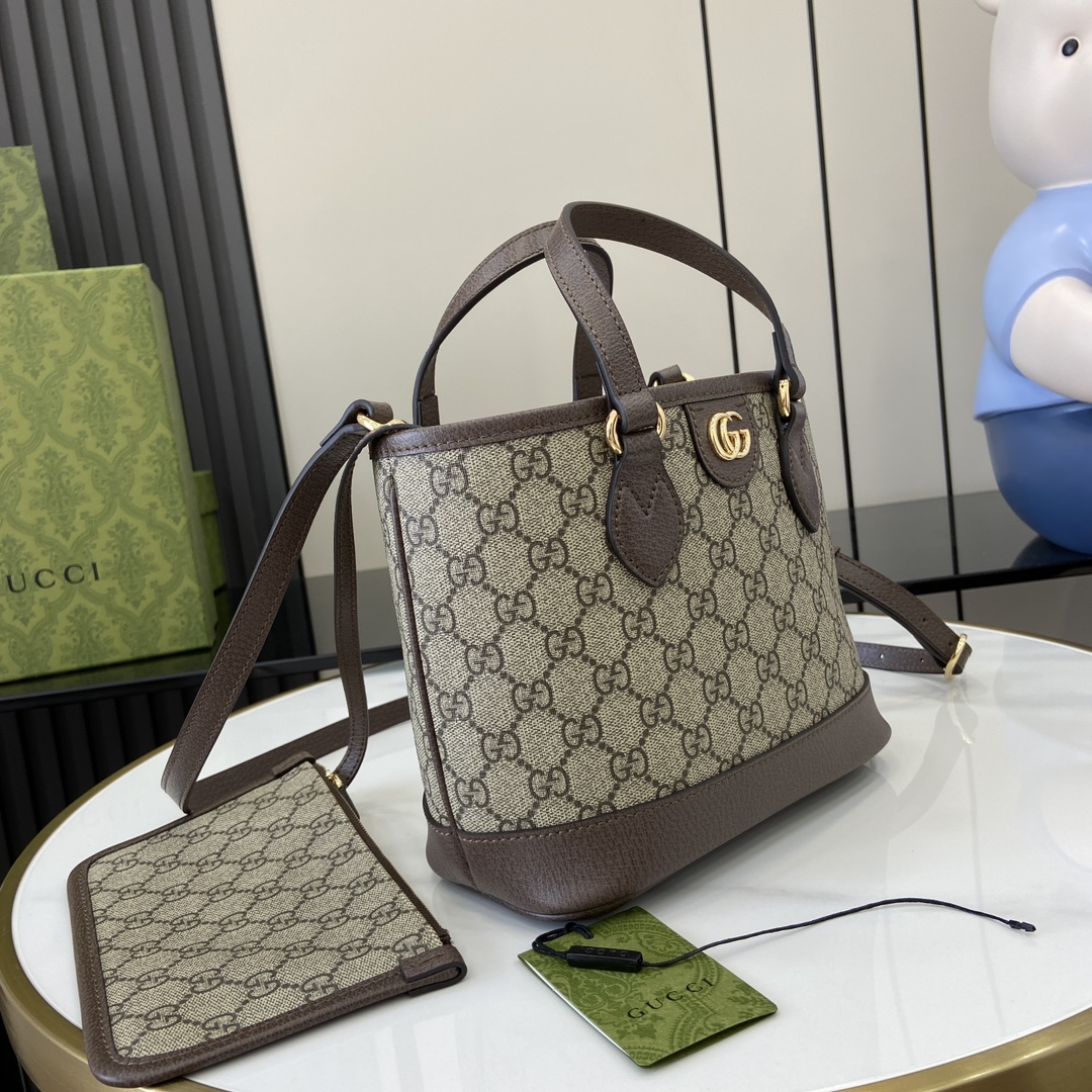 GUCCI Ophidia MINI TOTE BAG  BROWN PVC | 811716