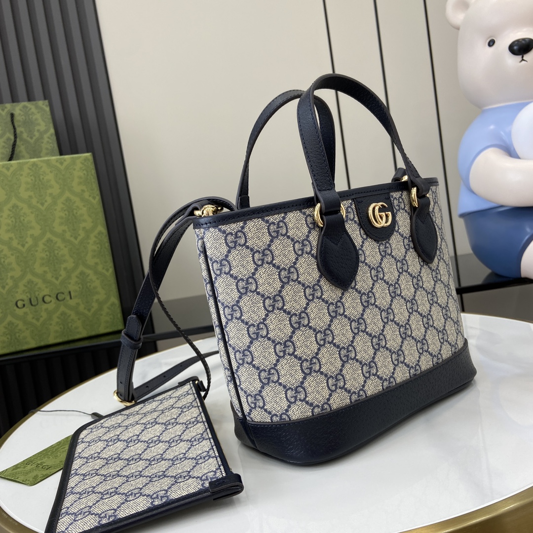 GUCCI Ophidia MINI TOTE BAG BLUE PVC | 811716