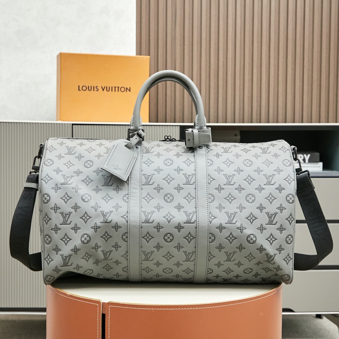  LV KEEPALL Monogram Shadow  Anthracite Gray  | M46117