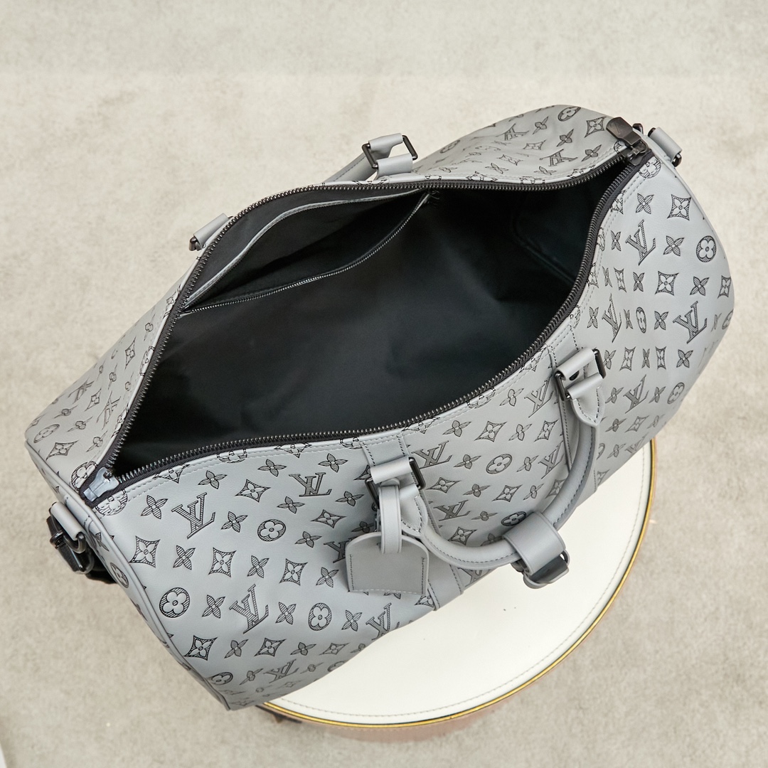  LV KEEPALL Monogram Shadow  Anthracite Gray  | M46117